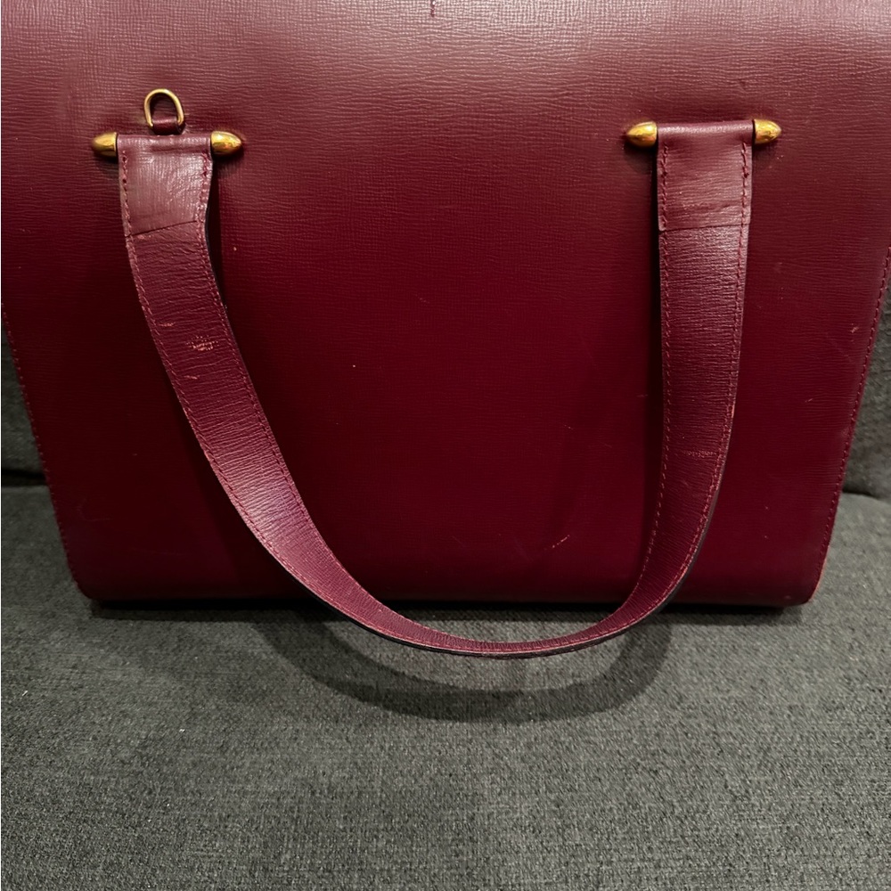 Cartier Burgundy Leather Shoulder Bag